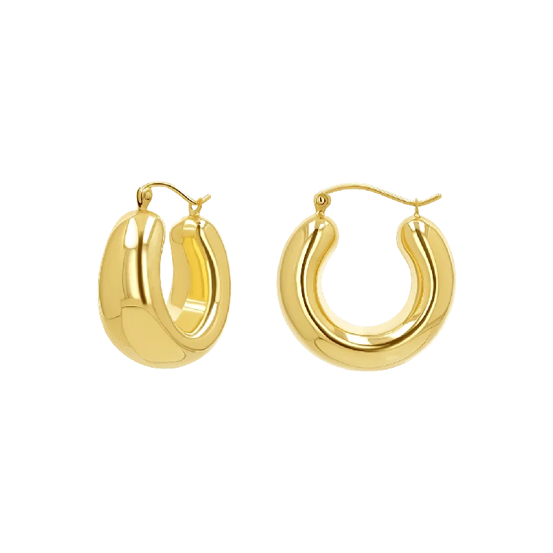 Minimal gold earrings for women -Hailey Large Chunky Hoops