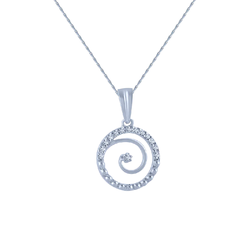 necklaces with moon charm -18k (750) White Gold And Diamond Pendant For Women