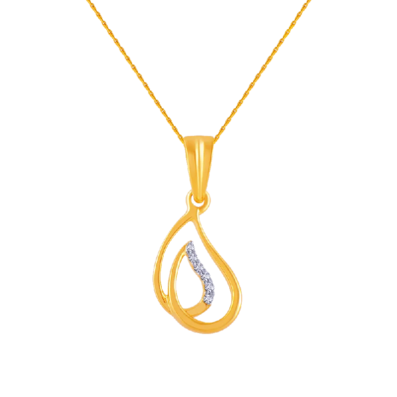 necklaces timeless beauty -18k (750) Yellow Gold And Diamond Pendant For Women