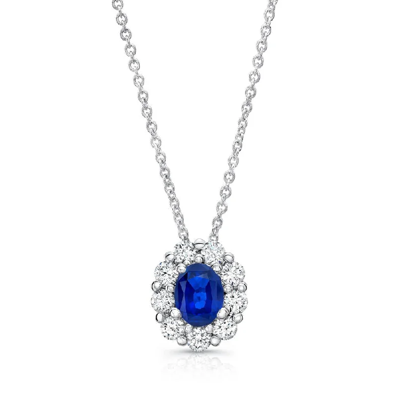 necklaces with feather pendant -Uneek Precious Collection Oval Shaped Diamond Pendant