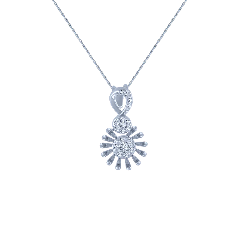 necklaces for stylish women -18k (750) White Gold And Diamond Pendant For Women