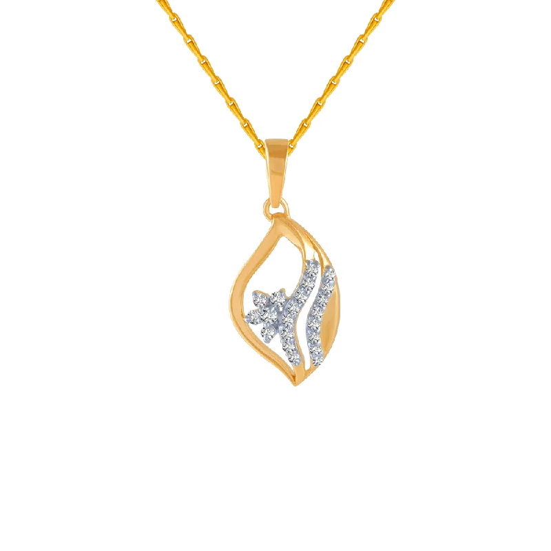 necklaces for bold fashion -18KT (750) Yellow Gold And Diamond Pendant For Women