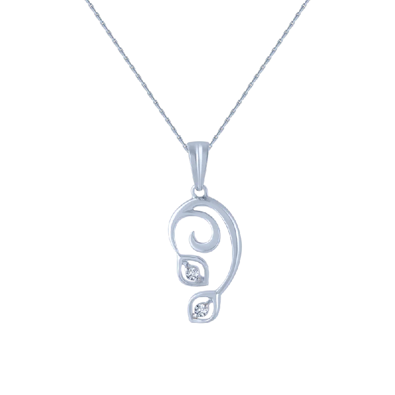 necklaces rose gold fashion -18k (750) White Gold And Diamond Pendant For Women