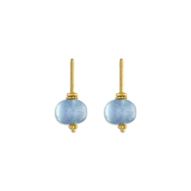 Ladies citrine drop earrings -Aquamarine Baby Linea Earrings