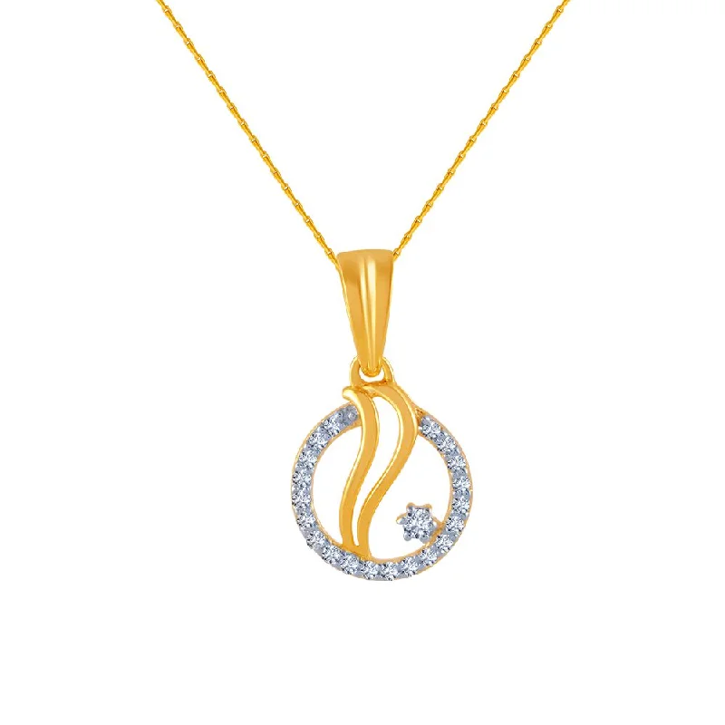 necklaces with opal gem -18k (750) Yellow Gold And Diamond Pendant For Women