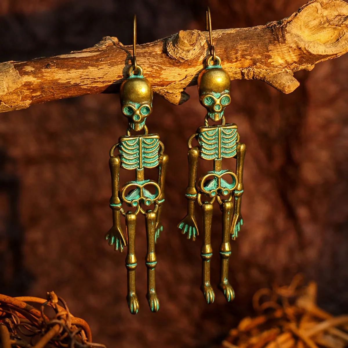 Boho tassel earrings for women -New Halloween Punk Style Skull Pendant Ear Hook Earrings