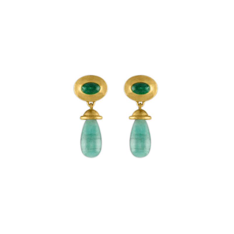 Classic gold hoop earrings for women -Emerald Alabastra Earrings