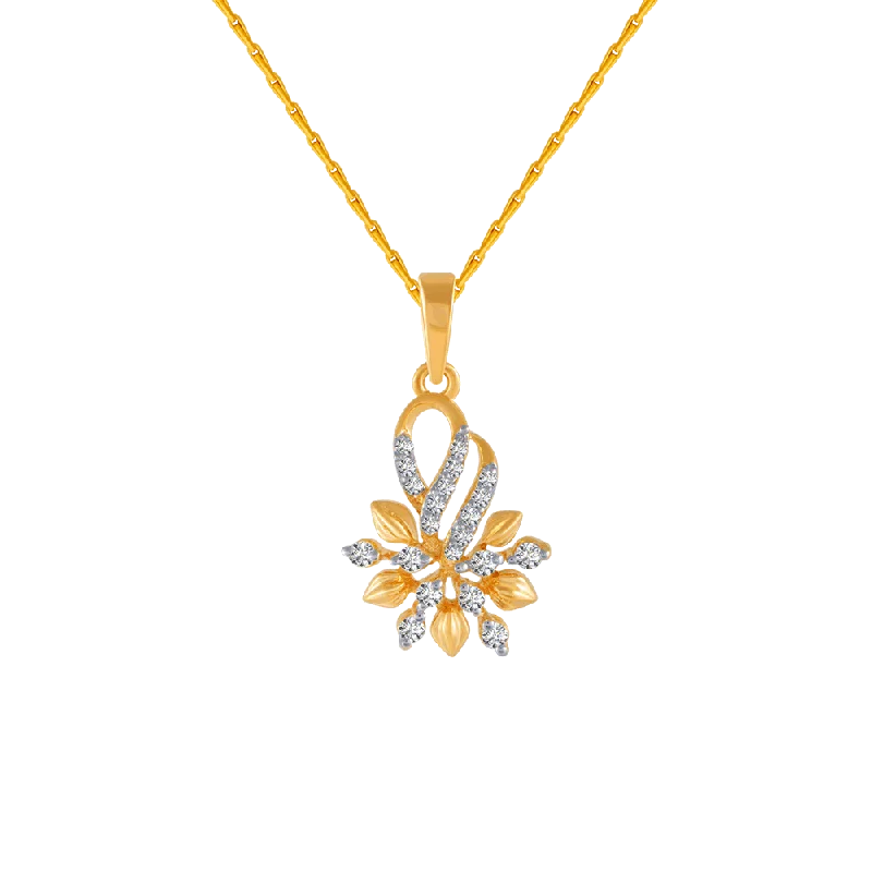 necklaces for couples love -18KT (750) Yellow Gold And Diamond Pendant For Women