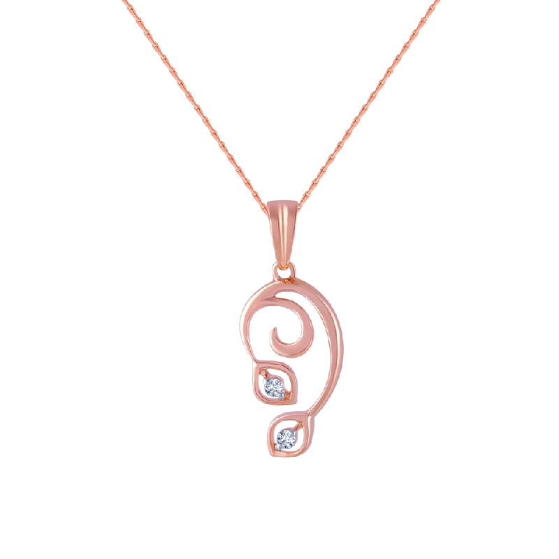 necklaces for couples matching -18k (750) Rose Gold And Diamond Pendant For Women