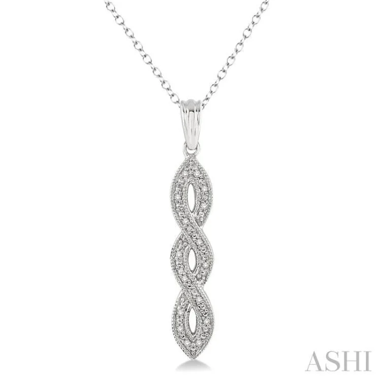 necklaces for fashion lovers -1/20 Ctw Round Cut Diamond Infinity Pendant in Sterling Silver with Chain