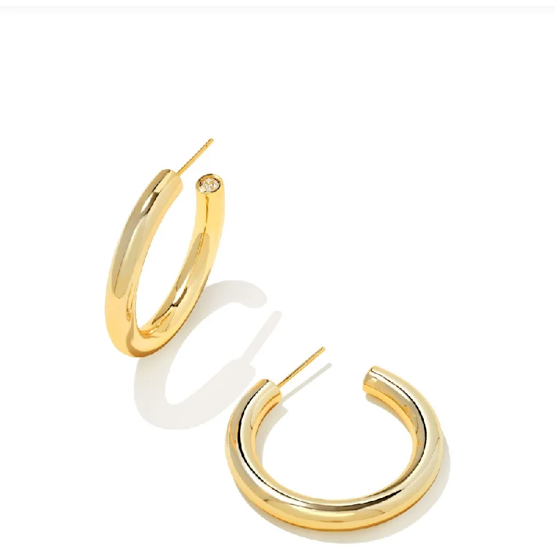 Elegant hoop earrings for women -Kendra Scott Colette Hoop Earrings in Gold Metal