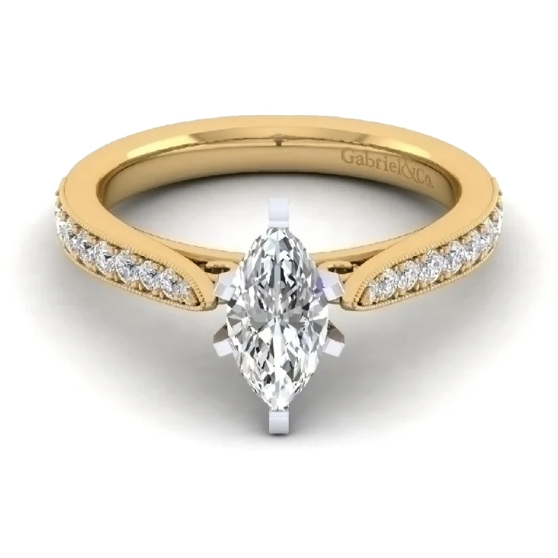 Ladies diamond engagement rings -Diamond Semi-Mount Ring