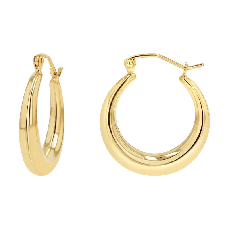 Ladies designer earrings -Tapered Hoop Earrings