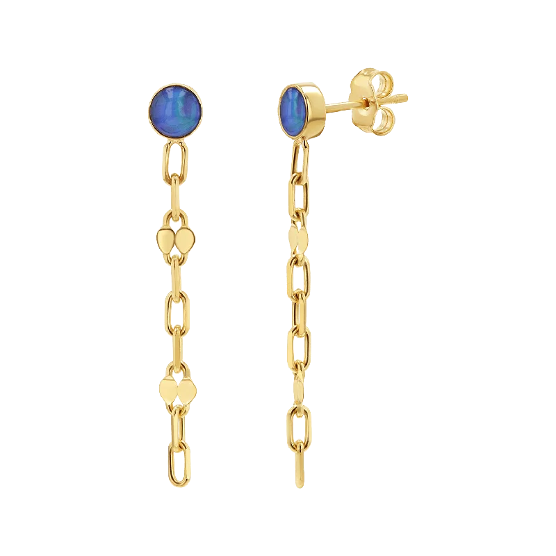 Floral design earrings for women -Opal Solitaire Sequin Earrings