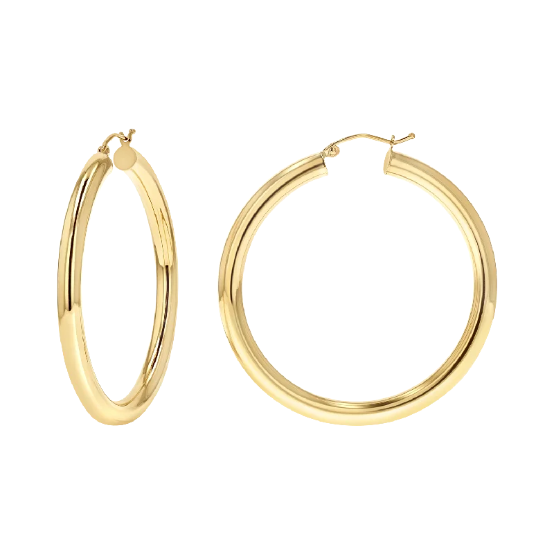 Bridal earrings for women -4mm Gold Tube Hoop Earrings