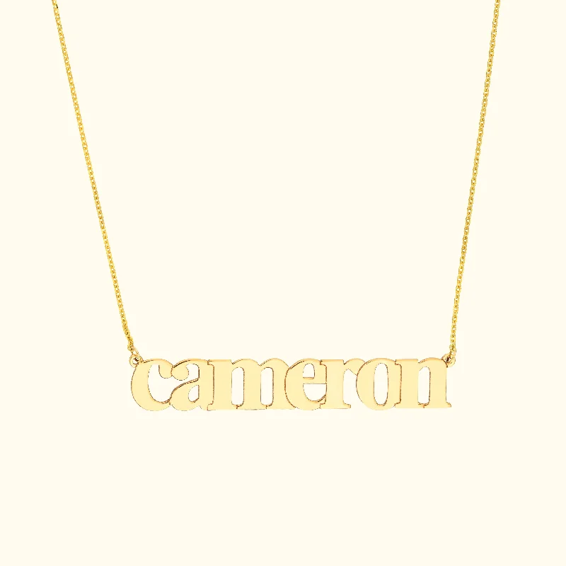 necklaces hypoallergenic metal -Sleek Typewriter Nameplate Necklace - 7mm Customizable