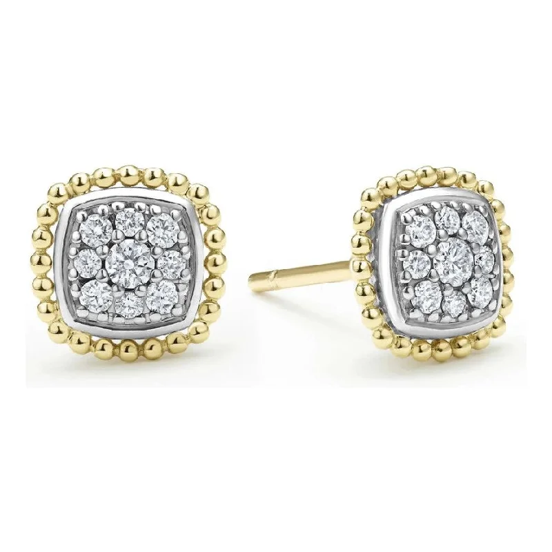 Statement hoop earrings for women -Lagos 18K and Sterling Silver Rittenhouse Diamond Pavé Stud Earrings