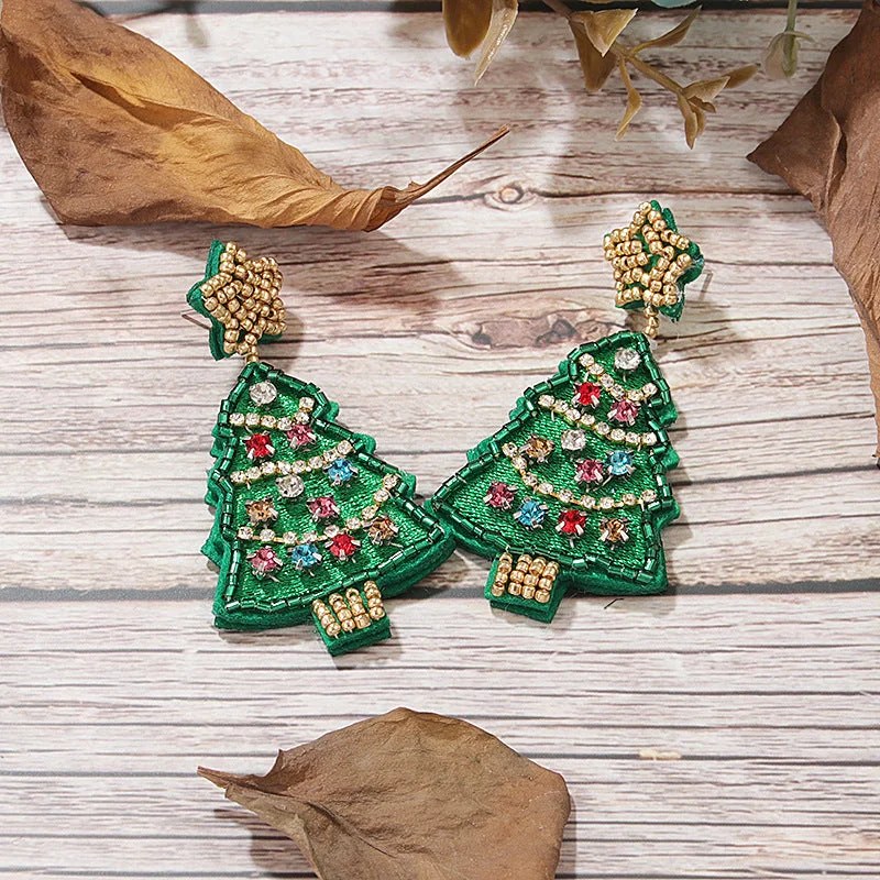 A Pair of Christmas Tree Earrings