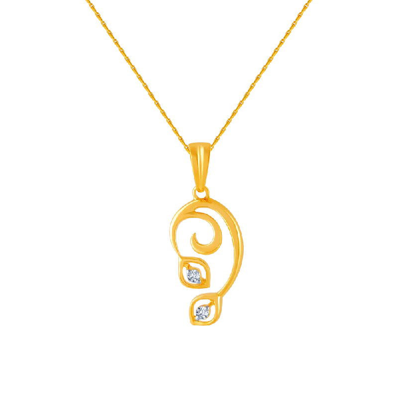 necklaces with initial pendant -18k (750) Yellow Gold And Diamond Pendant For Women