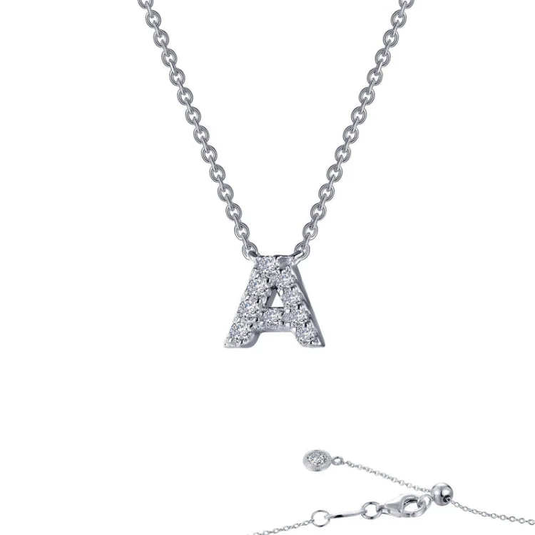 necklaces for teens trendy -Letter A Pendant Necklace