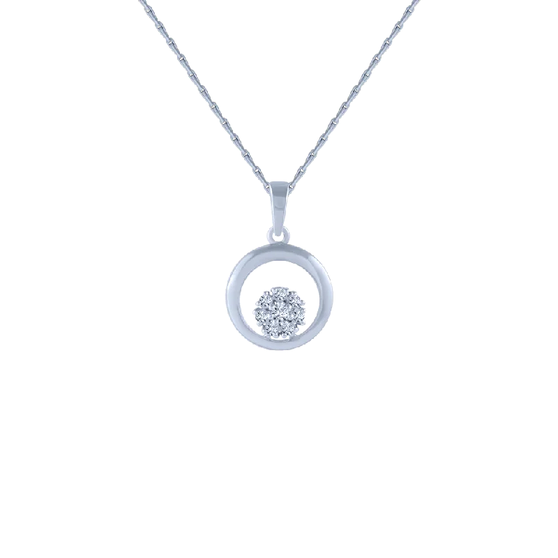 necklaces minimalist chic style -18KT (750) White Gold And Diamond Pendant For Women