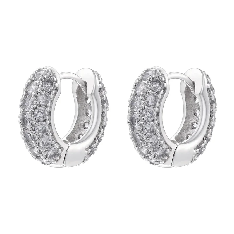 White Gold Color White Diamond 1 Pair