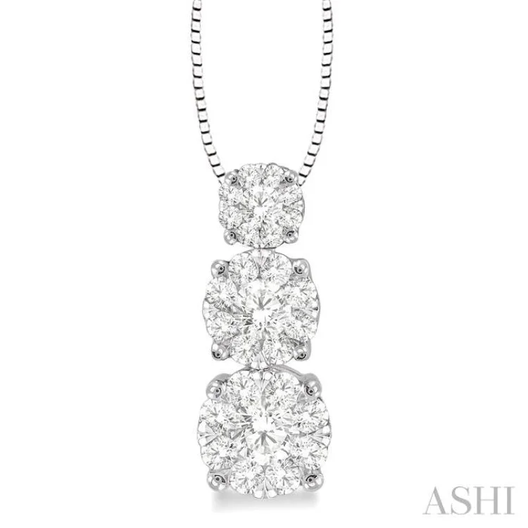 necklaces with citrine yellow -1/3 Ctw Diamond Lovebright Pendant in 14K White Gold with Chain