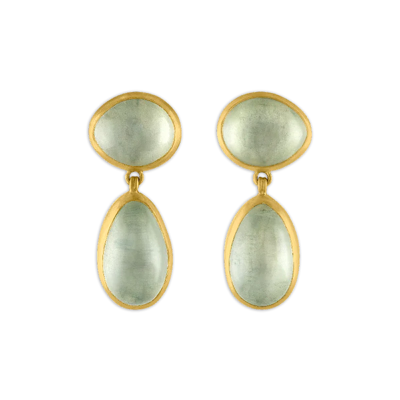 Diamond drop earrings for women -Mango Moonstone Amphora Earrings