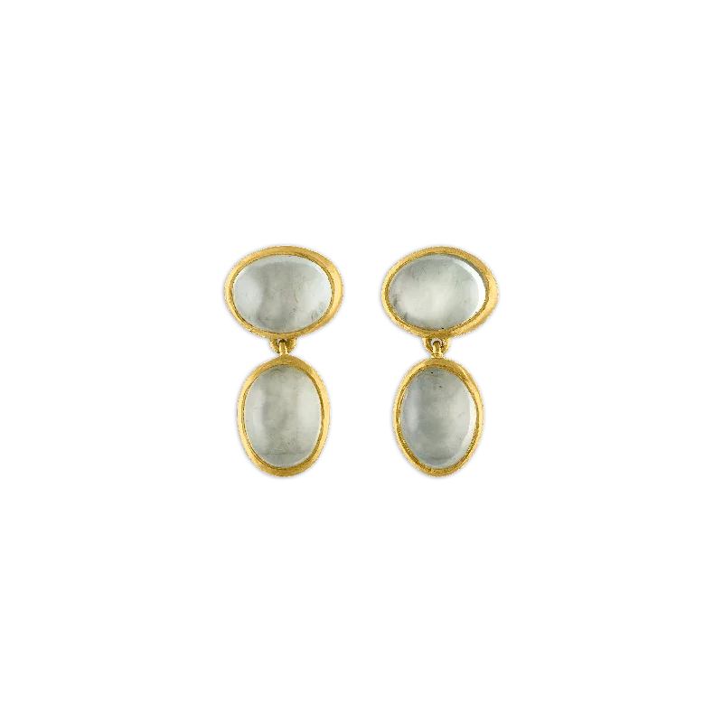 Small stud earrings for ladies -Small Mango Moonstone Amphora Earrings