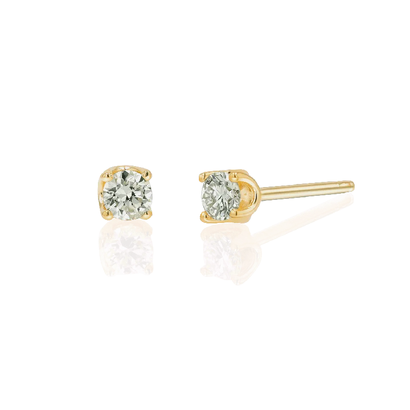 Affordable earrings for women -14K Gold Solitaire Studs