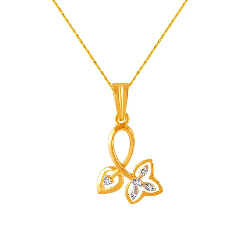 necklaces with crystal beads -18k (750) Yellow Gold And Diamond Pendant For Women