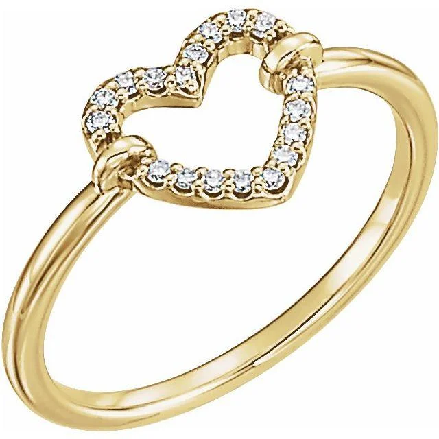 Minimalist gold engagement rings for ladies -JDTKSP-122972 -14K 0.25 CTW Diamond Heart Ring