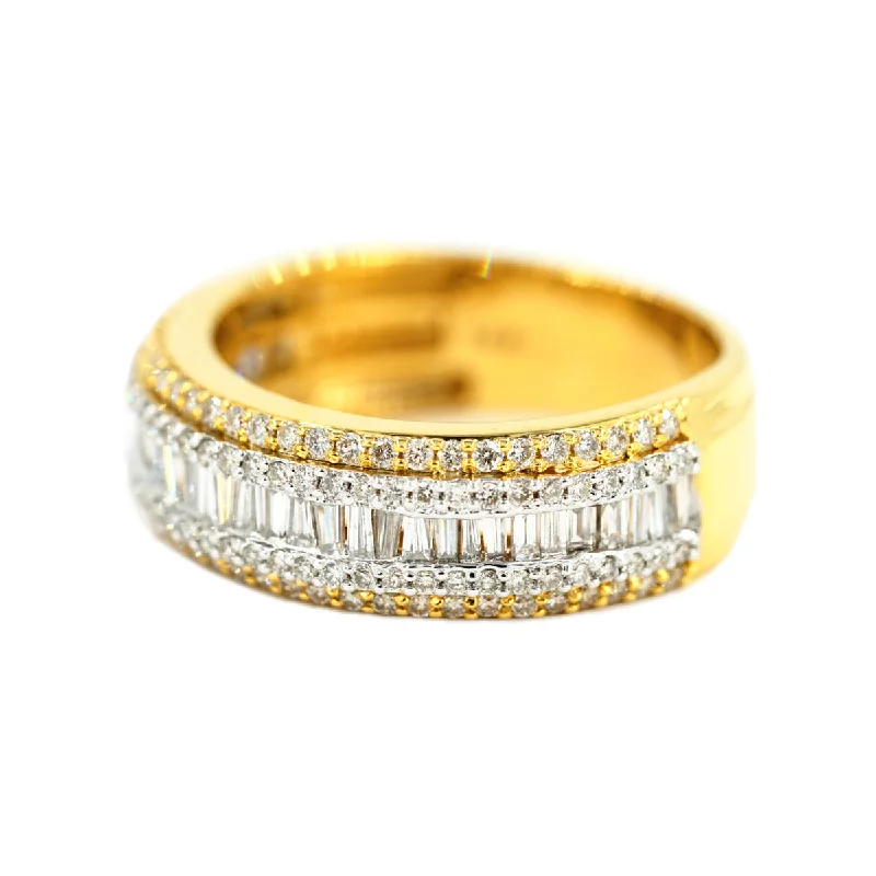 Simple halo engagement rings for ladies -14K 1.55-1.75 CTW BAGUETTE and ROUND DIAMOND MENS BAND