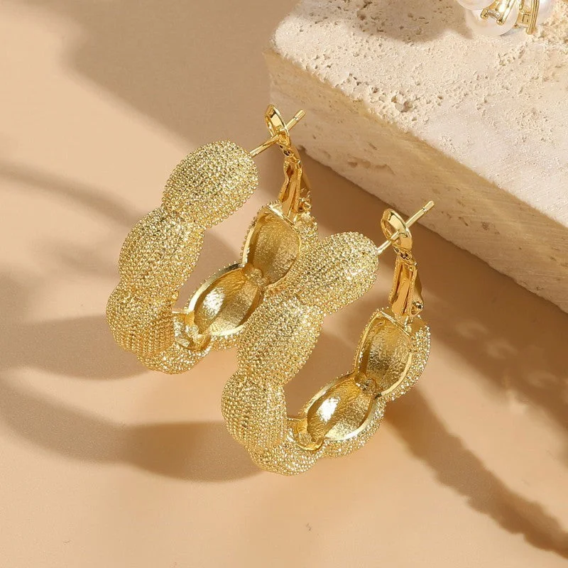 ES2117-1 Nubuck C-Shaped Earrings