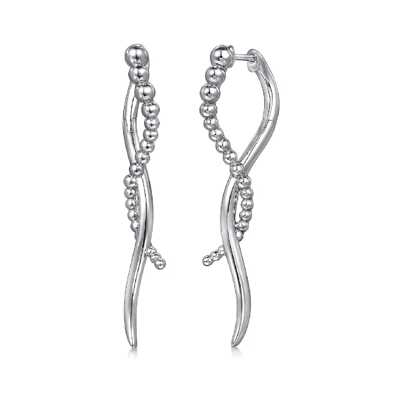 Ladies lightweight earrings -Gabriel Sterling Silver Bujukan Drop Earrings