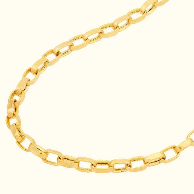 necklaces for vintage lovers -Rectangular Link Choker Chain Necklace