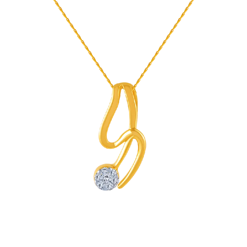 necklaces with infinity symbol -18k (750) Yellow Gold And Diamond Pendant For Women