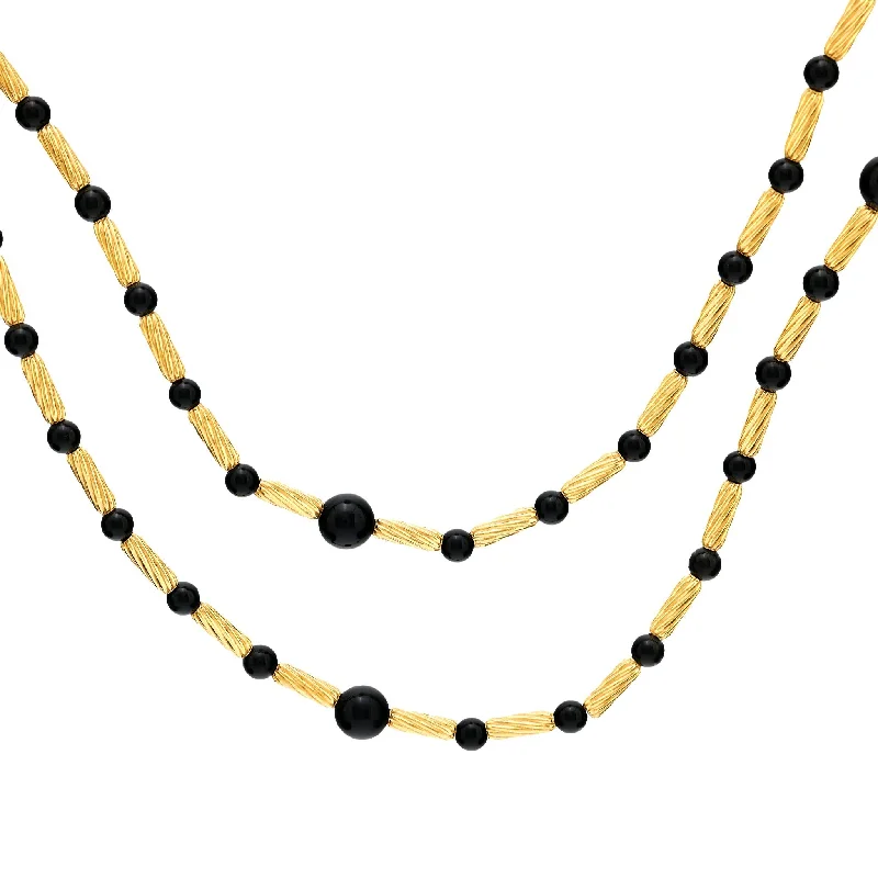 necklaces for birthday gift -David Yurman onyx 18k yellow gold Petite Hampton necklace