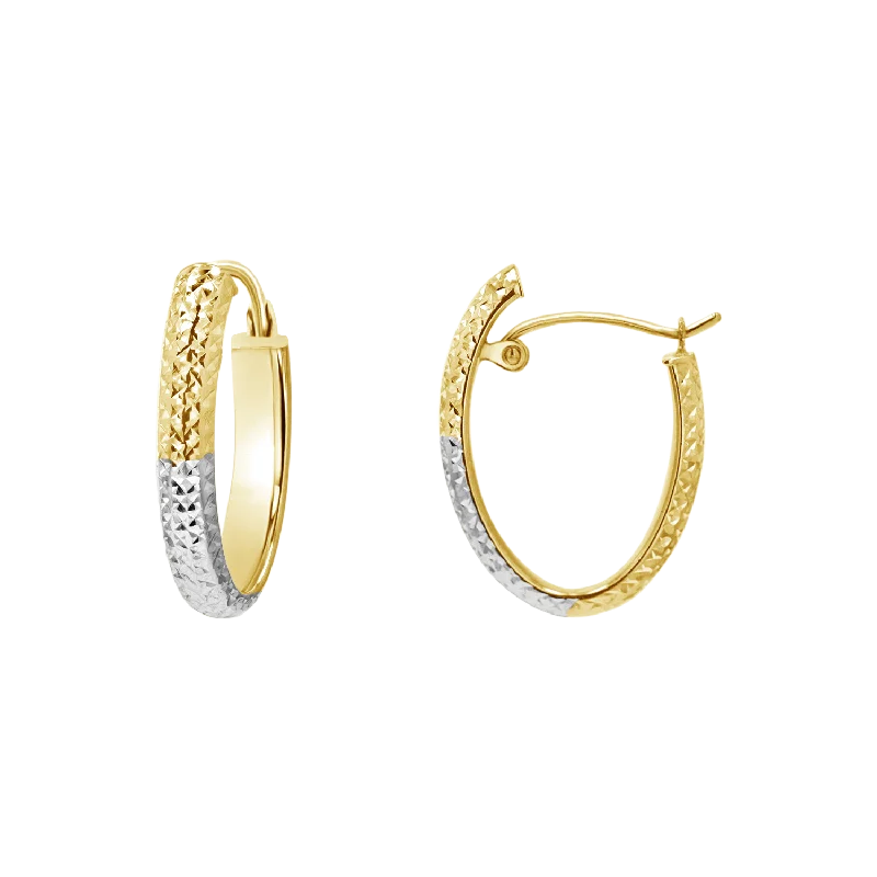 Ladies oversized hoop earrings -Lumi Two-tone Hoop Earrings