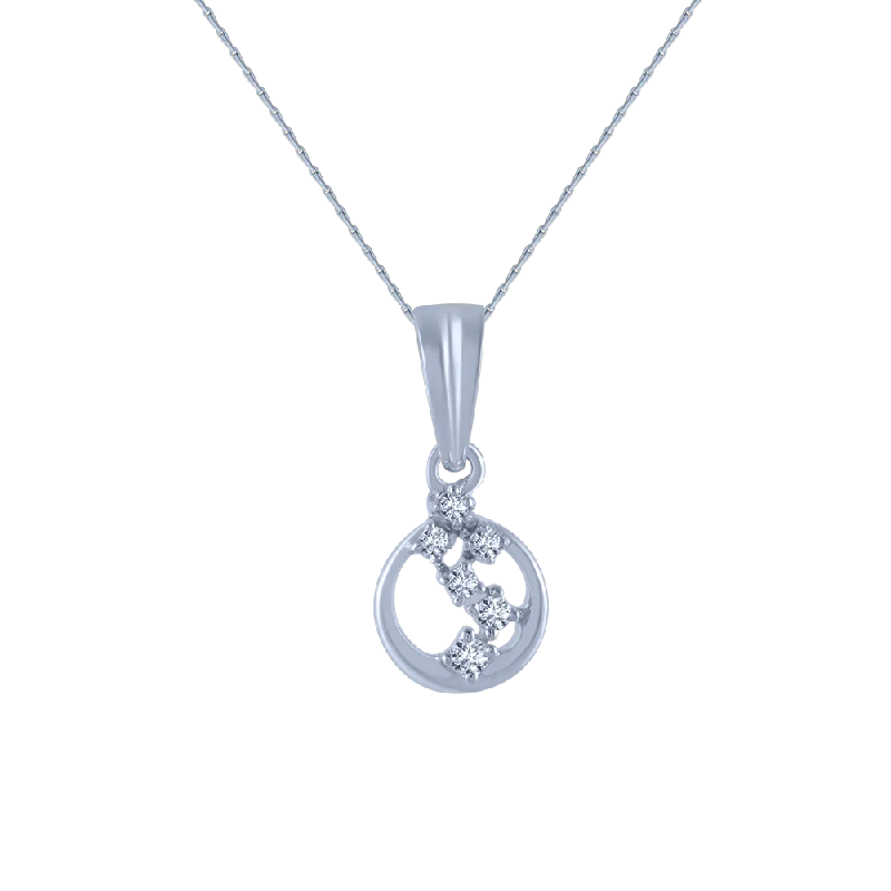 necklaces with topaz blue -18k (750) White Gold And Diamond Pendant For Women