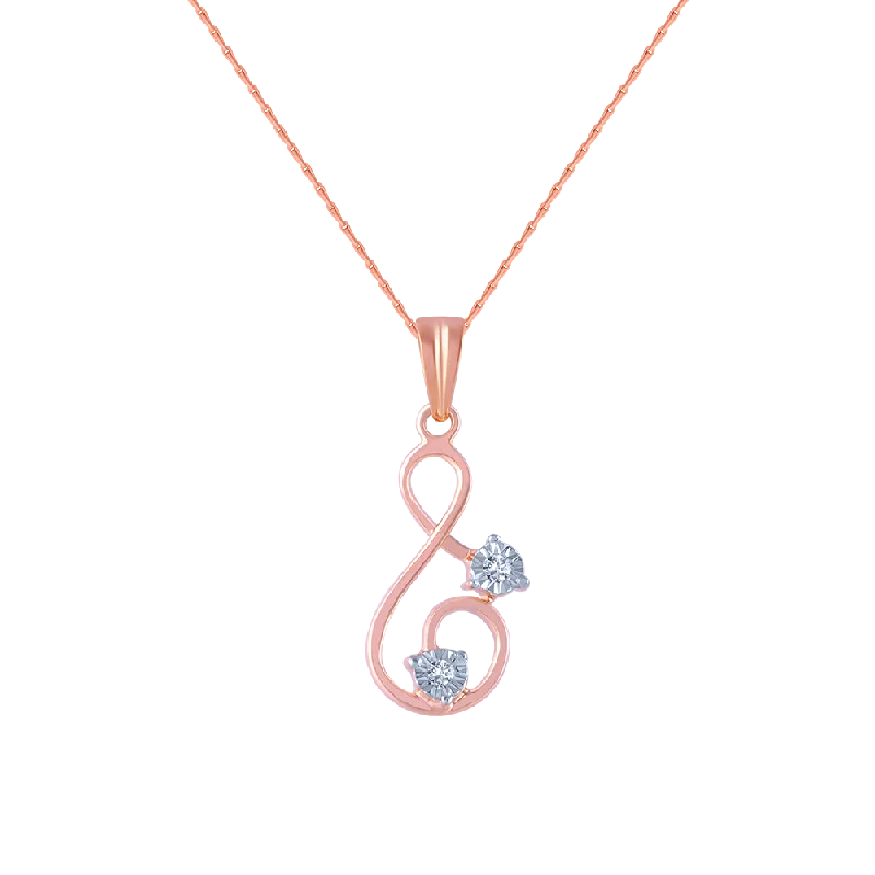 necklaces choker sleek style -18k (750) Rose Gold And Diamond Pendant For Women