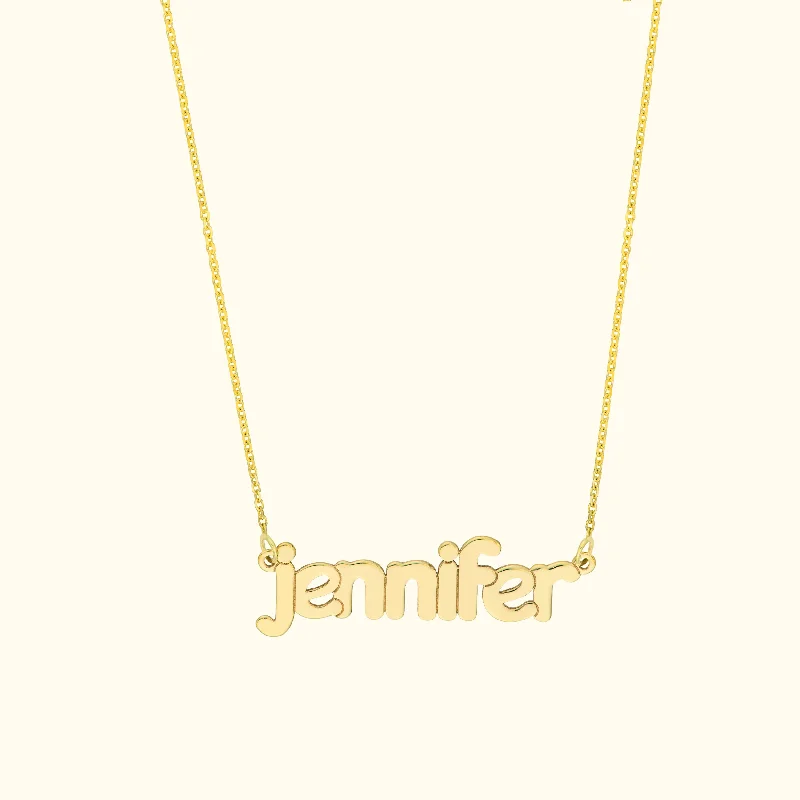 necklaces affordable luxury -Custom Bubble Name Necklace in 14K Gold - Playful Style