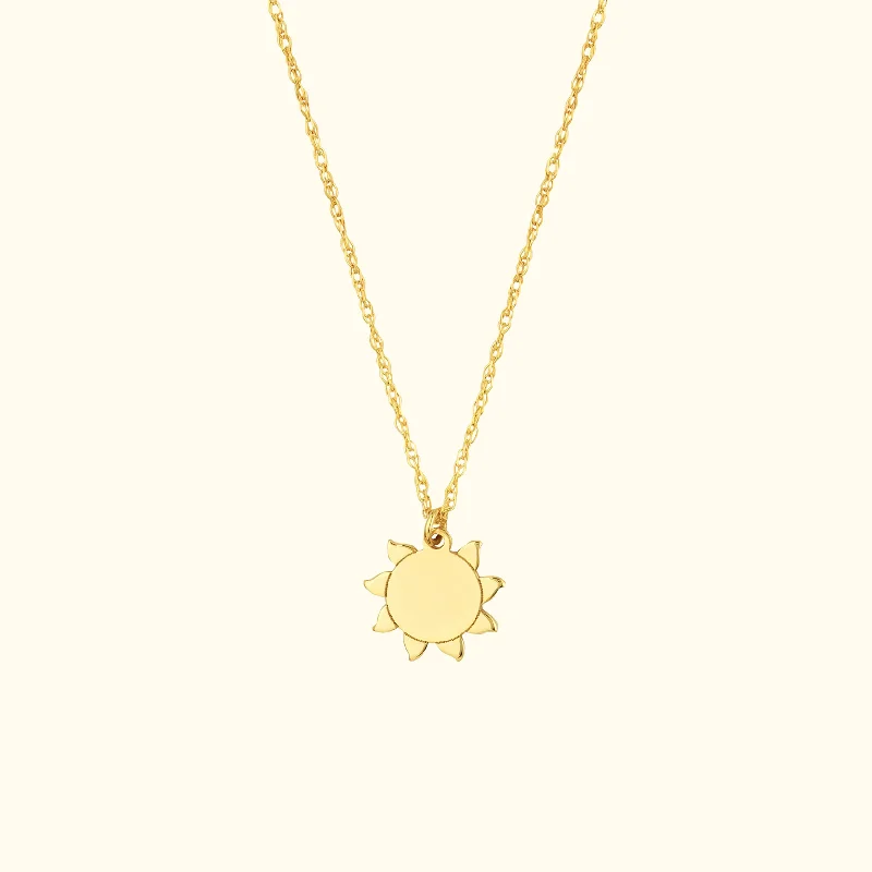 necklaces with engraved name -Mini Sun Necklace