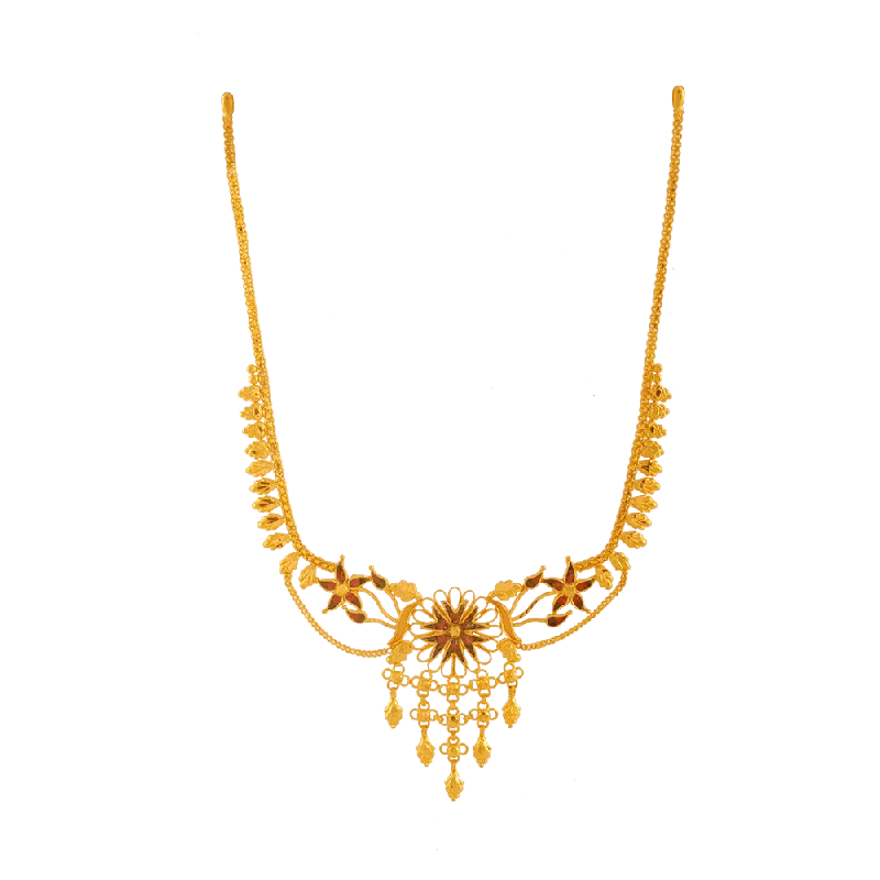 necklaces with star pendant -22KT Yellow Gold Necklace For Women