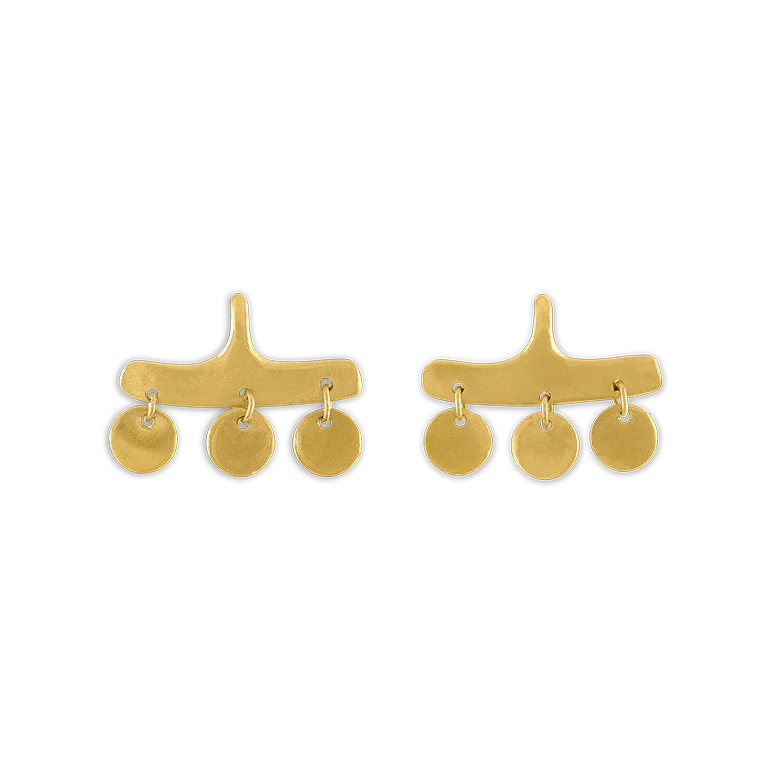 Bold statement earrings for ladies -Gold Syca Earrings