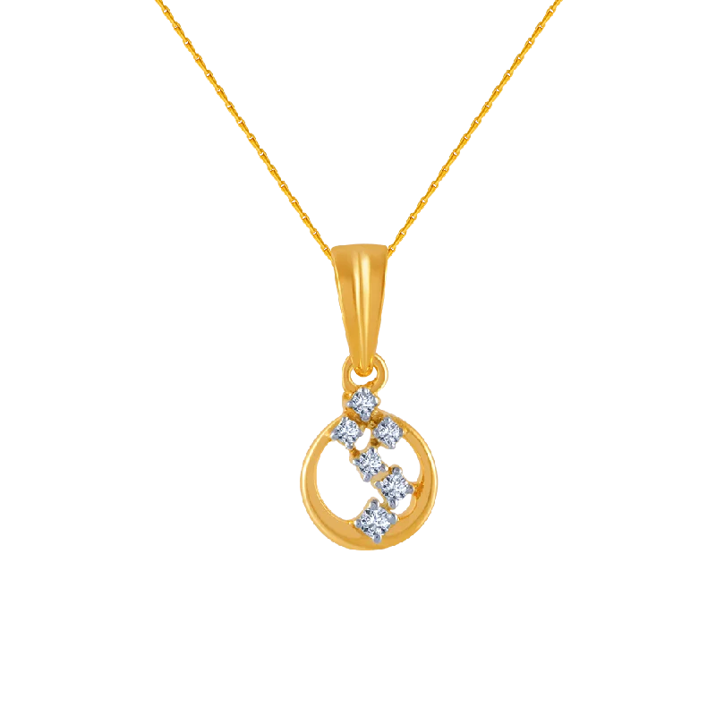 necklaces for casual chic -18k (750) Yellow Gold And Diamond Pendant For Women