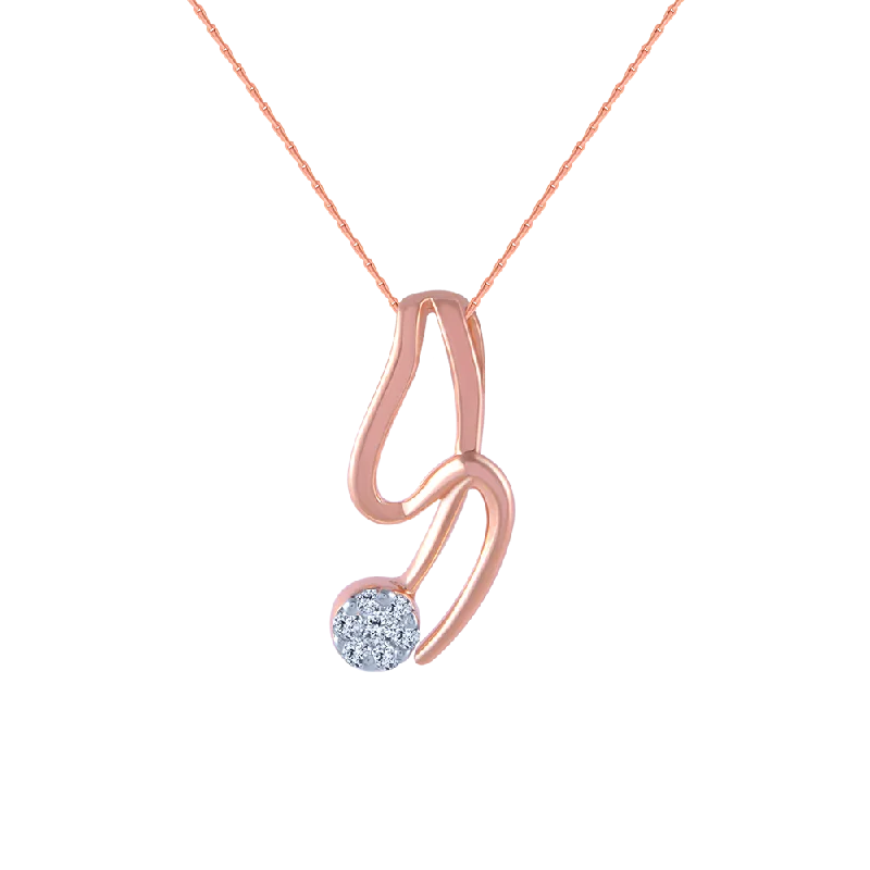 necklaces with pearl drop -18k (750) Rose Gold And Diamond Pendant For Women