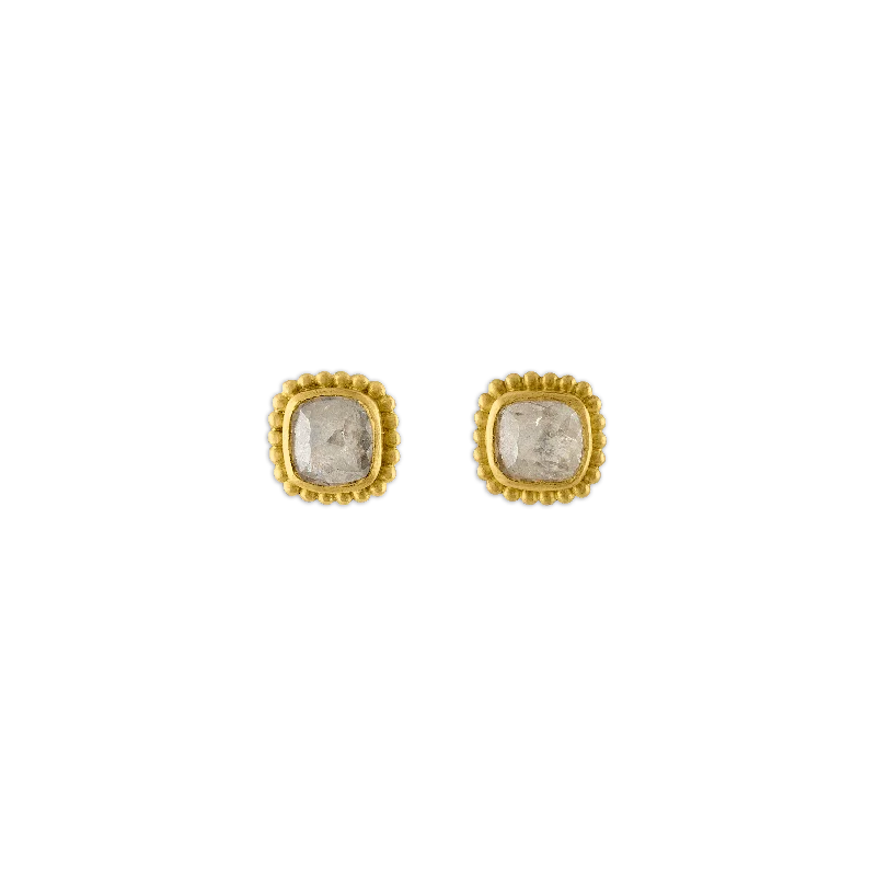 Bridal earrings for women -Diamond Granulated Stud Earrings