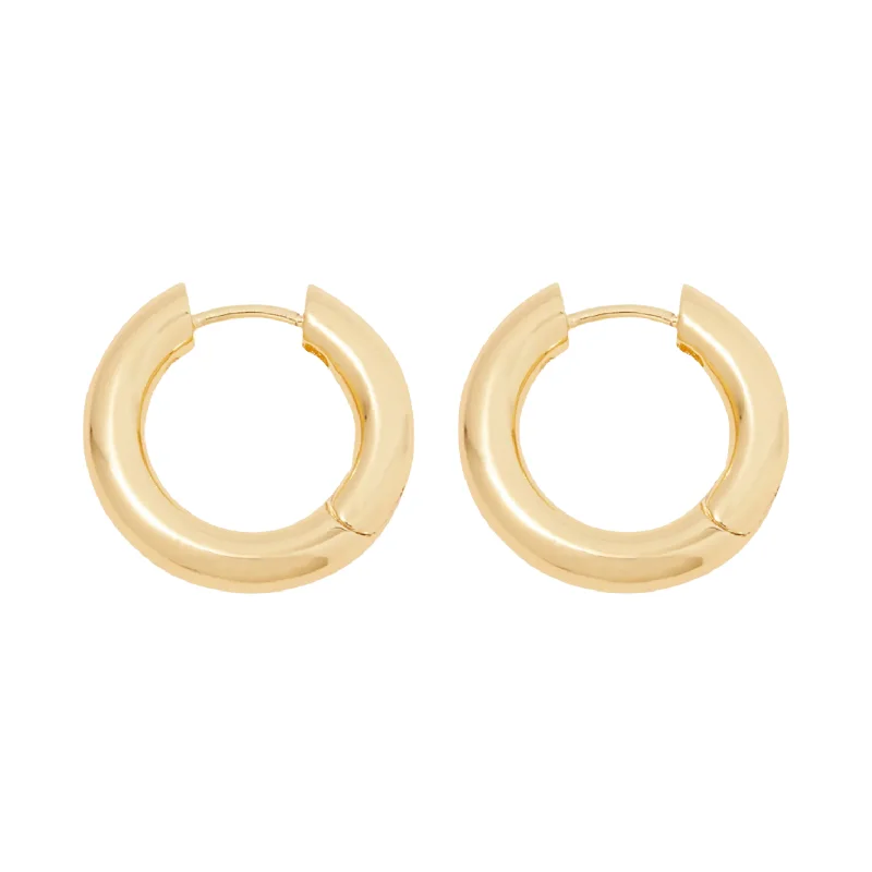 Ladies garnet stud earrings -Gorjana Gold Lou Hoops