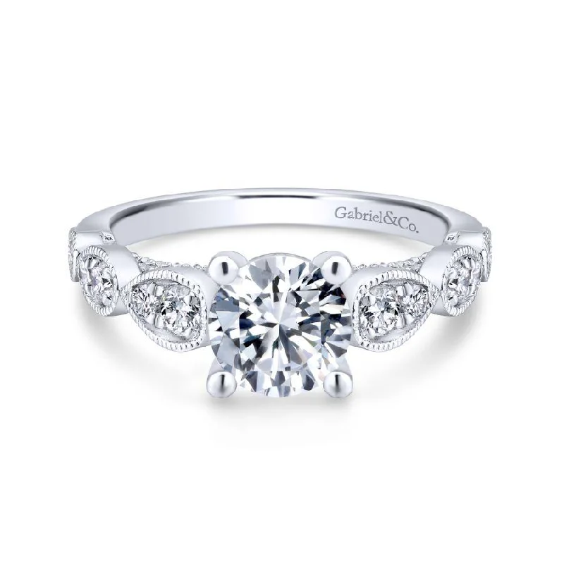 Modern engagement rings for women -Diamond Semi-Mount Ring